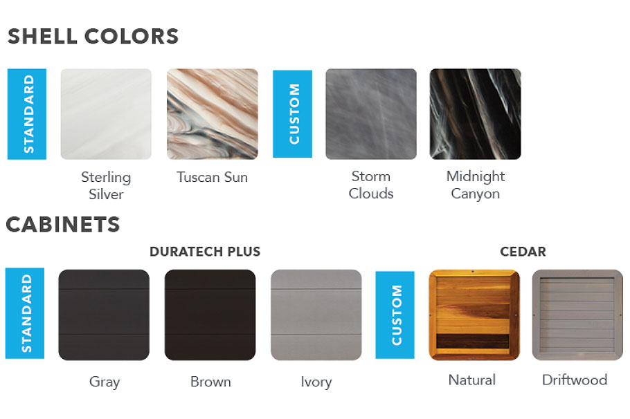 ClearWater Hot Tub Color Options